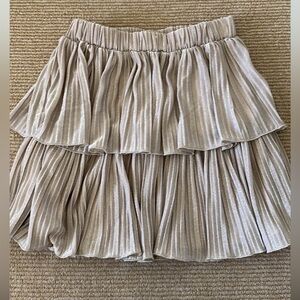 Golden Pleated Girls Knit Skirt